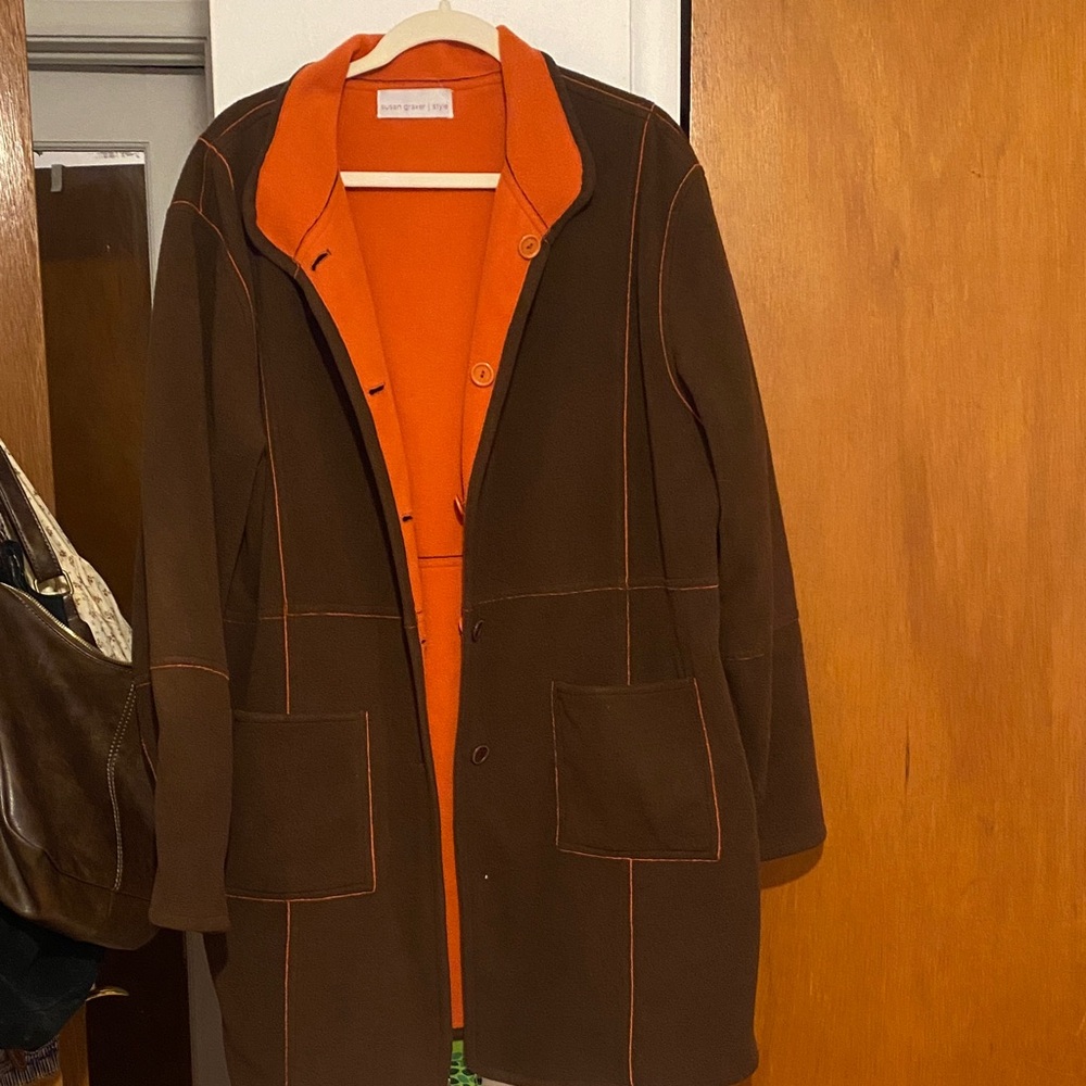 Reversible Brown and Orange Coat